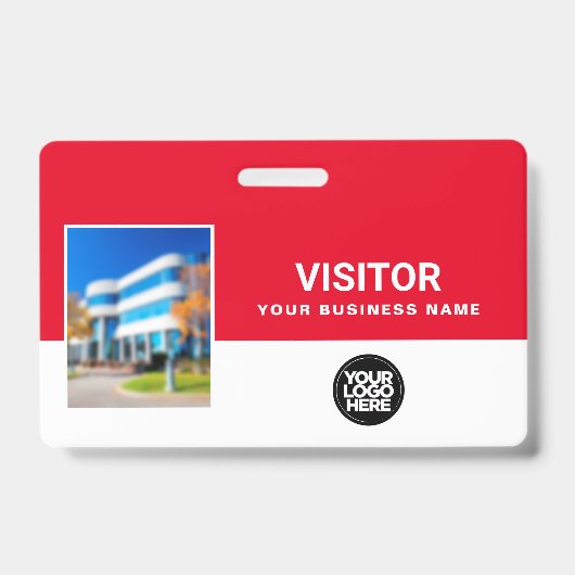 Badge Code à barres de photo de visiteur d'entreprise ro (Avant)