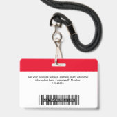 Badge Code à barres de photo de visiteur d'entreprise ro (Arrière avec lanière)