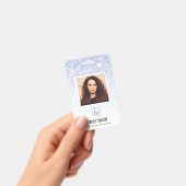 BADGE CODE À BARRES DE PHOTO D'EMPLOYÉ BLEU VIOLET PAILL (Manuel / portable)