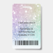 Badge Code à barres de photo d'employé d'entreprise pers (Arrière)