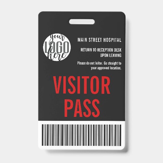 Badge Code à barres du laissez-passer pour visiteur de l (Avant)