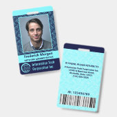 Badge Code à barres du logo de la photo de l'employé per (Avant & arrière)