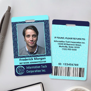 Badge Code à barres du logo de la photo d'employé person