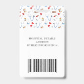 Badge Code à barres du logo des soins infirmiers autoris (Arrière)