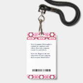 Badge Code à barres du nom de la photo de l'employé Logo (Arrière avec lanière)