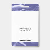 Badge Code à barres Modèle photo bleu violet marbre bleu (Arrière)