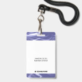 Badge Code à barres Modèle photo bleu violet marbre bleu (Arrière avec lanière)