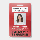 Badge Code à barres QR de la photo d'identité de l'emplo (Avant)