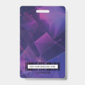 Badge Code à barres VIP personnalisé géométrique violet (Arrière)