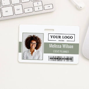 Badge Code barre Code QR Logo d'entreprise personnalisé 