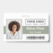 Badge Code barre Code QR Logo d'entreprise personnalisé  (Avant)