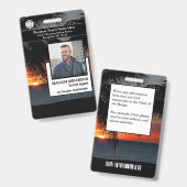 Badge Code barre de carte d'identité photo de l'employé  (Avant & arrière)