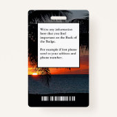 Badge Code barre de carte d'identité photo de l'employé  (Dos)