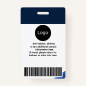 Badge code barre du logo photo (Dos)