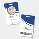 Badge Code-Barre Personnalisé Logo Nom de l'Employé Phot (Avant & arrière)