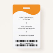 Badge Code barre personnalisé, logo, nom, photo ID emplo (Dos)