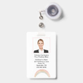 Badge Code barre photo de l'employé personnalisé Nom arc (Avant avec rétractable)