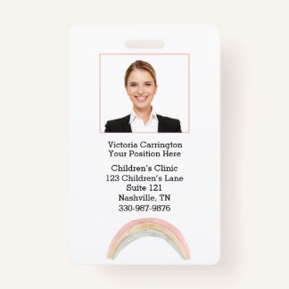 Badge Code barre photo de l'employé personnalisé Nom arc