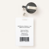 Badge Code barre photo de l'employé personnalisé Nom arc (Back with Retractable)