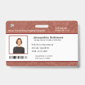 Badge Code barre photo de l'identification de l'employé  (Avant)