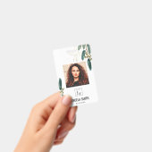BADGE CODE BARRE PHOTO EMPLOYÉ EUCALYPTUS OR VERT (Manuel / portable)