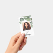BADGE CODE-BARRE PHOTO EMPLOYÉ EUCALYPTUS VERT NOM (Manuel / portable)