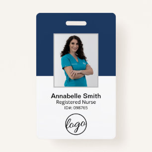 Badge Code barre simple - Employé photo
