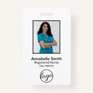 Badge Code barre simple - Employé photo