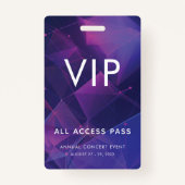 Badge Code barre VIP personnalisé, événement géométrique (Devant)