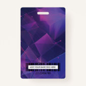 Badge Code barre VIP personnalisé, événement géométrique (Dos)