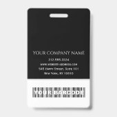Badge Code-barres - Carte d'identité de la photo Noir bl (Arrière)