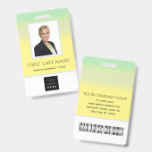 Badge Code-barres - Carte d'identité de la photo Verte J (Avant & arrière)