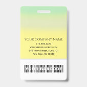 Badge Code-barres - Carte d'identité de la photo Verte J (Arrière)