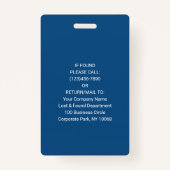 Badge Code-barres Code-barres Accès bleu classique (Dos)