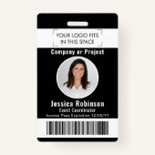 Badge Code-barres Code-barres - noir et blanc de l'emplo (Devant)