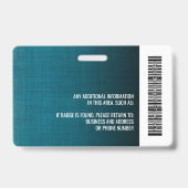 Badge Code-barres de la barre de logo de la pièce d'iden (Arrière)