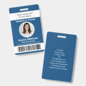 Badge Code-barres de la carte d'identité avec photo de l (Avant & arrière)