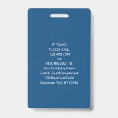 Badge Code-barres de la carte d'identité avec photo de l (Arrière)