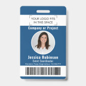 Badge Code-barres de la carte d'identité avec photo de l (Avant)