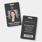 Badge Code-barres de la carte d'identité photo de l'empl (Avant & arrière)