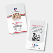 Badge Code-barres de la carte d'identité photo de l'empl (Avant & arrière)