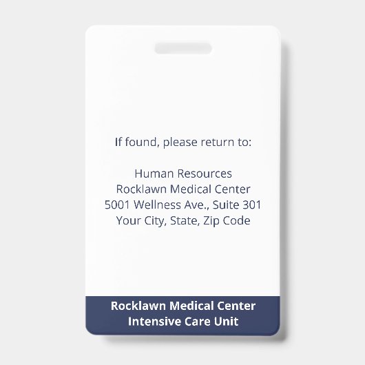 Badge Code-barres de la photo de l'employé Carte d'ident (Arrière)