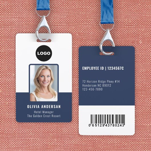 Badge Code-barres de la photo d'identité de l'employé de