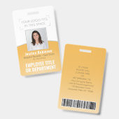 Badge Code-barres de la photo d'identité de l'employé Vo (Avant & arrière)