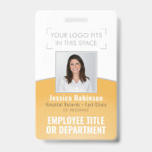 Badge Code-barres de la photo d'identité de l'employé Vo (Avant)