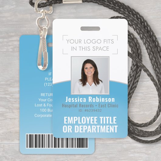Badge Code-barres de la photo d'identité de l'employé Vo
