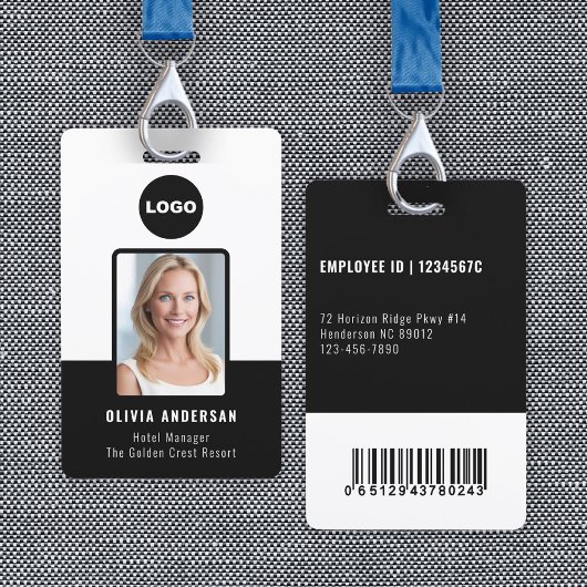 Badge Code-barres de la photo ID de sécurité noir