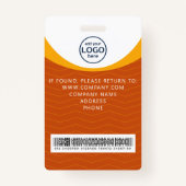 Badge Code-barres de laissez-passer pour les visiteurs d (Dos)