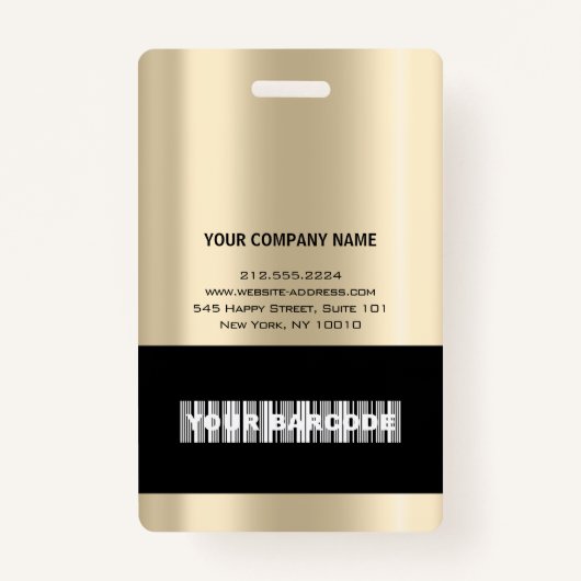 Badge Code-barres de l'employé : analyse du nom Sepia Go (Dos)