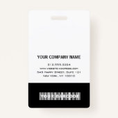 Badge Code-barres de l'employé Analyseur de nom blanc ve (Dos)